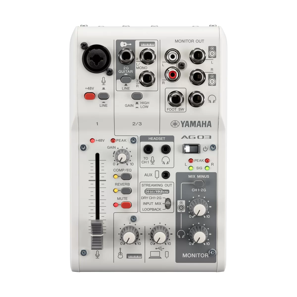 YAMAHA AG03 mk2+SM7B＋Cloudlifter CL-1 Yamaha AG03MK2 White 3-канальный микшер с USB-аудиоинтерфейсом